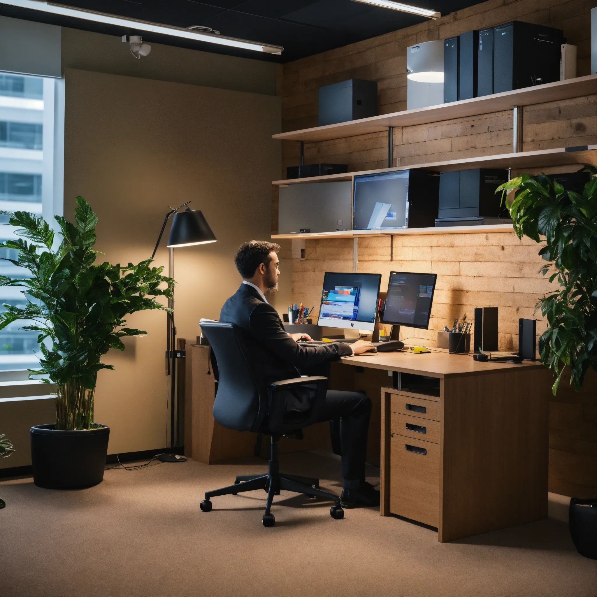 Person demonstrating proper seated posture at desk